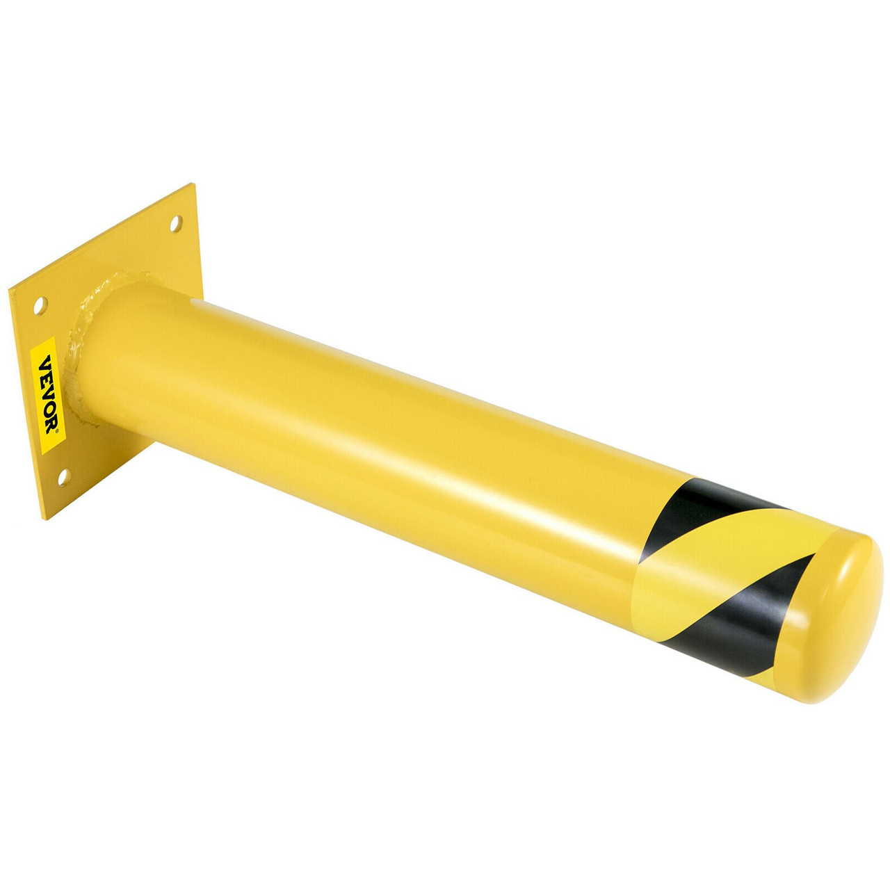 Safety Bollard 48-4.5 Safety Barrier Bollard 4-1/2" OD 48" Height Yellow Powder Coat Pipe Steel Safety Barrier with 4 Free Anchor Bolts for Traffic-Sensitive Area