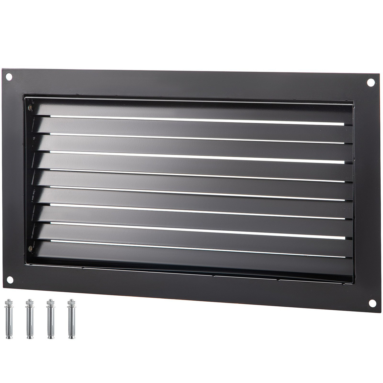 Foundation Flood Vent, 8" Height x 16" Width Flood Vent, to Reduce Foundation Damage and Flood Risk, Black, Wall Mounted Flood Vent, for Garages & Full Height Enclosures