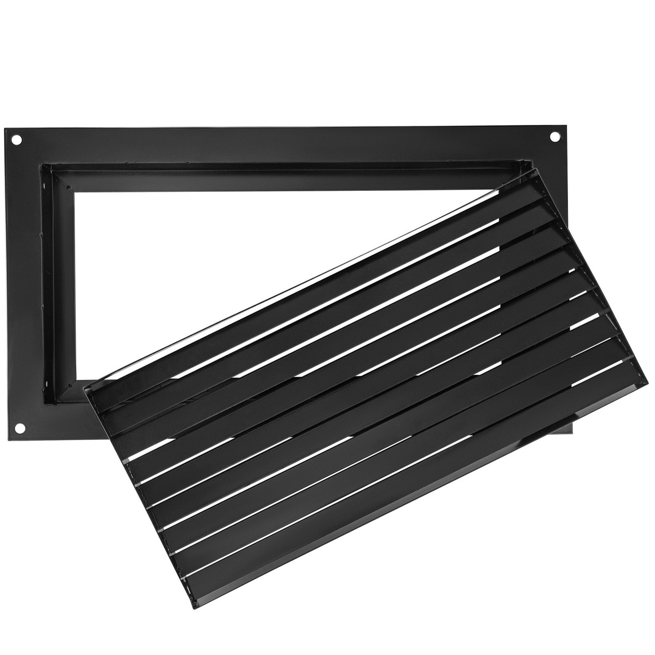 Foundation Flood Vent, 8" Height x 16" Width Flood Vent, to Reduce Foundation Damage and Flood Risk, Black, Wall Mounted Flood Vent, for Garages & Full Height Enclosures