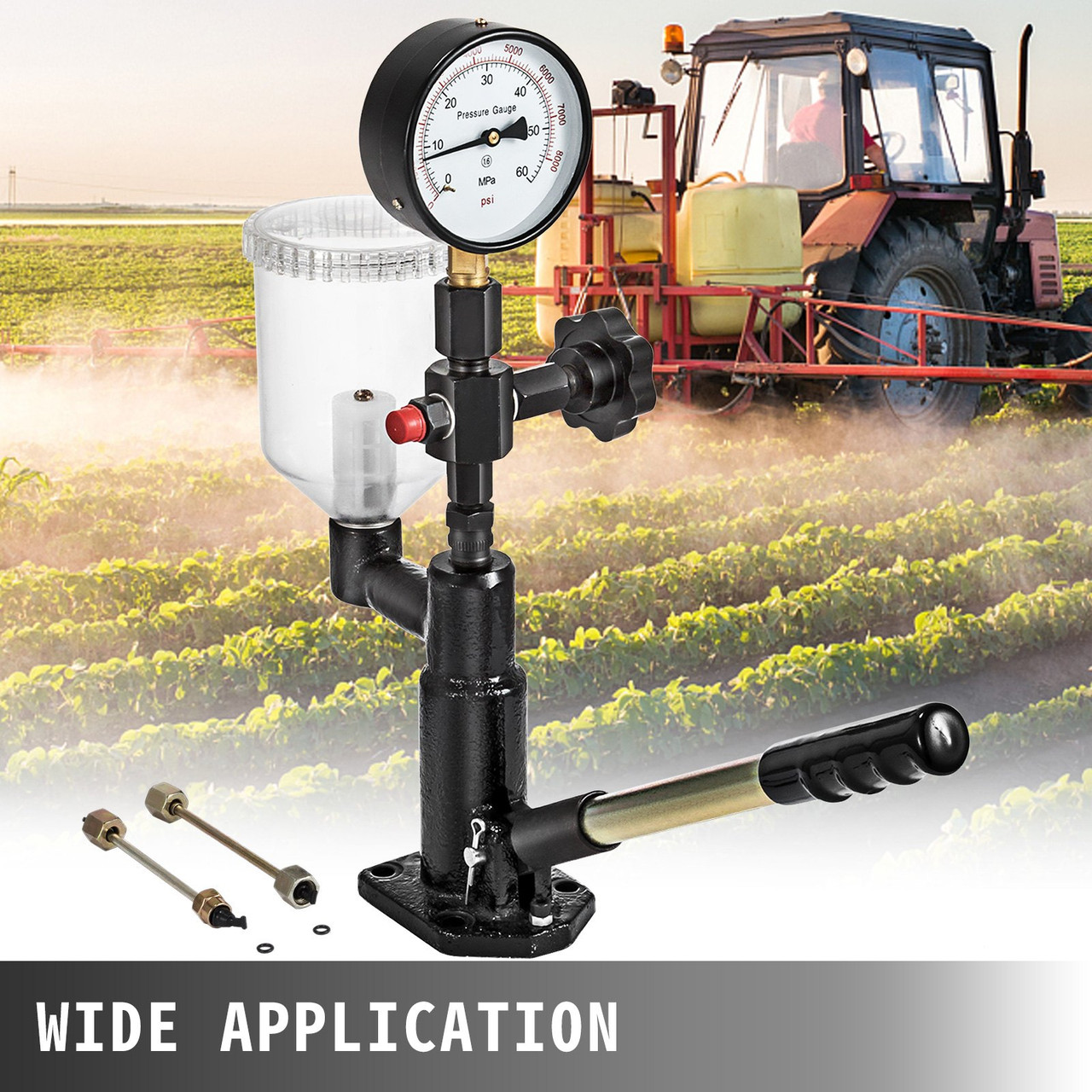 400Bar 6000PSI Diesel Fuel Injector Tester Diesel Injector Nozzle Tester withÂ Dual Scale Gauge to Adjust Injector Nozzle Pressure and Testing Diesel Injector Nozzle Pop Pressure Tester