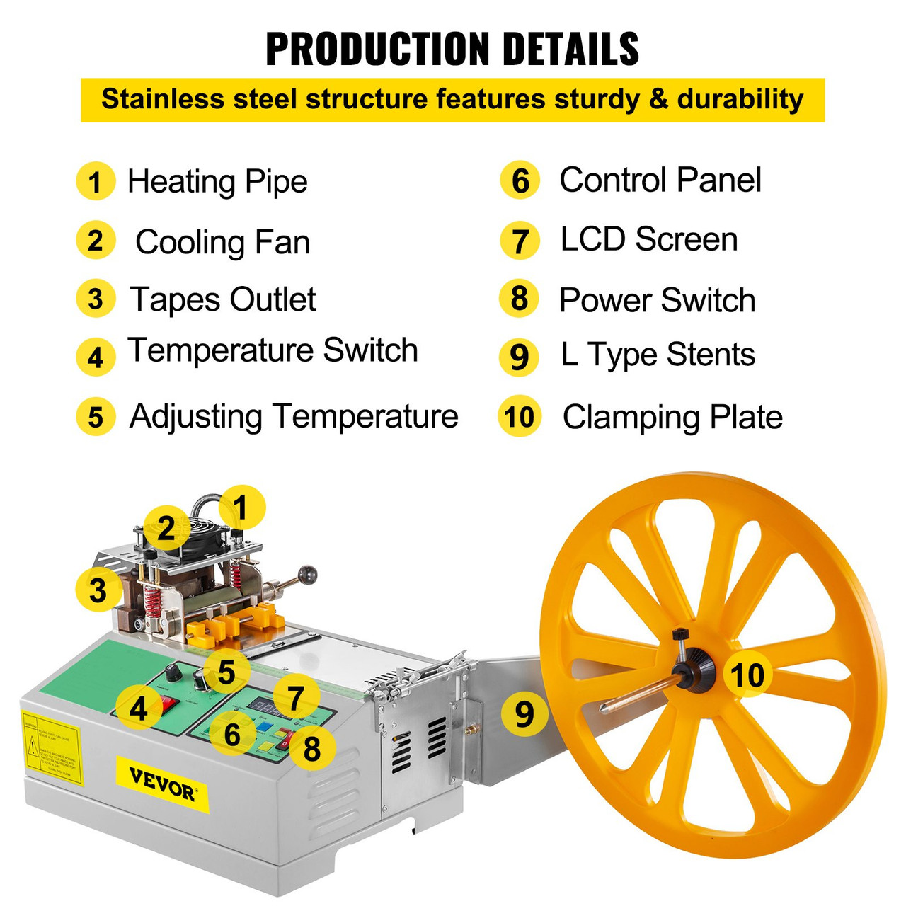 Automatic Hot and Cold Tape Cutting Machine,4 Webbing Belt Textile Ribbon  Cutting Machine,Metal Strip Precise Digital Belt Cutter for Nylon Plastic