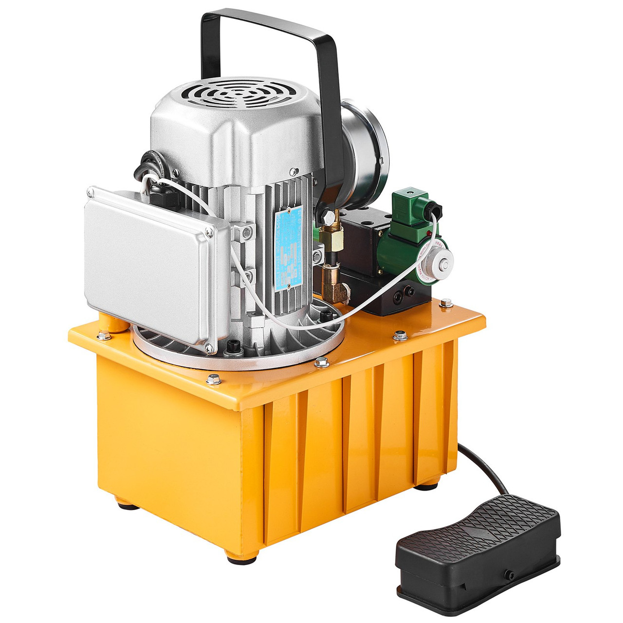 Electric Hydraulic Pump, 10000 PSI 750W 110V 488 in³/8L Capacity, Double Acting Solenoid Valve, Electric Driven Hydraulic Pump Power Pack Unit with Pedal Switch for Punching/Bending/Jack Machine