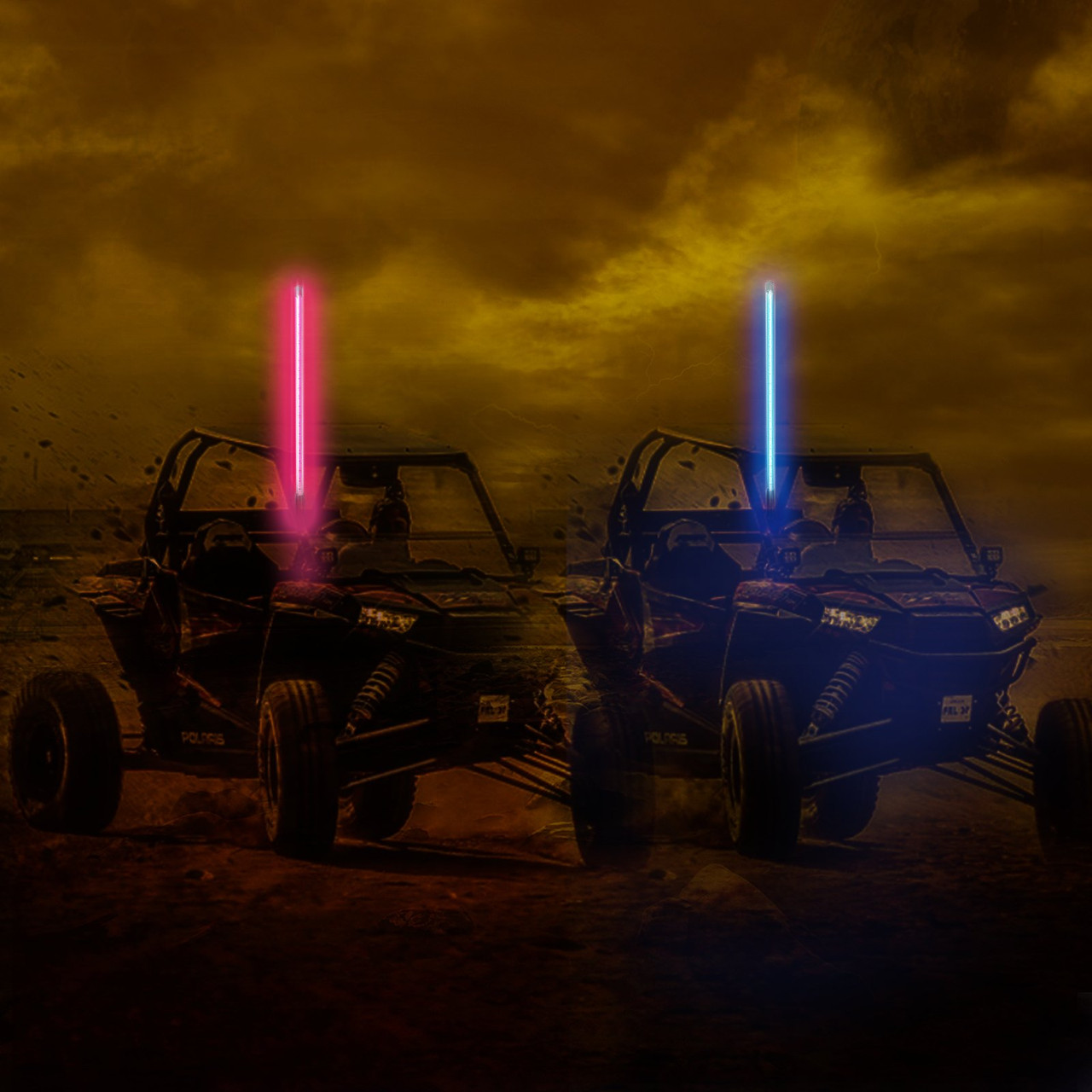 Led Whip Lights for UTV 5ft Light Whip 1pc Off-Road Whip Remote Wireless Control LED Whips for Sand Dune Buggy UTV ATV Polaris Accessories RZR