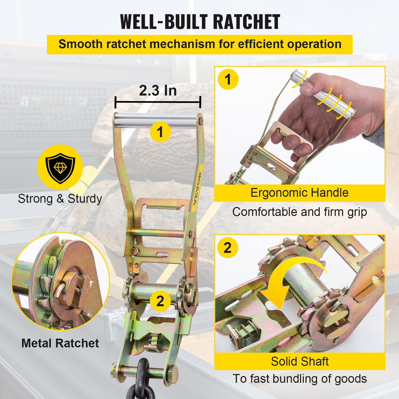 18″ Ladder Strap for 1 ratchet: Softer/Flexible