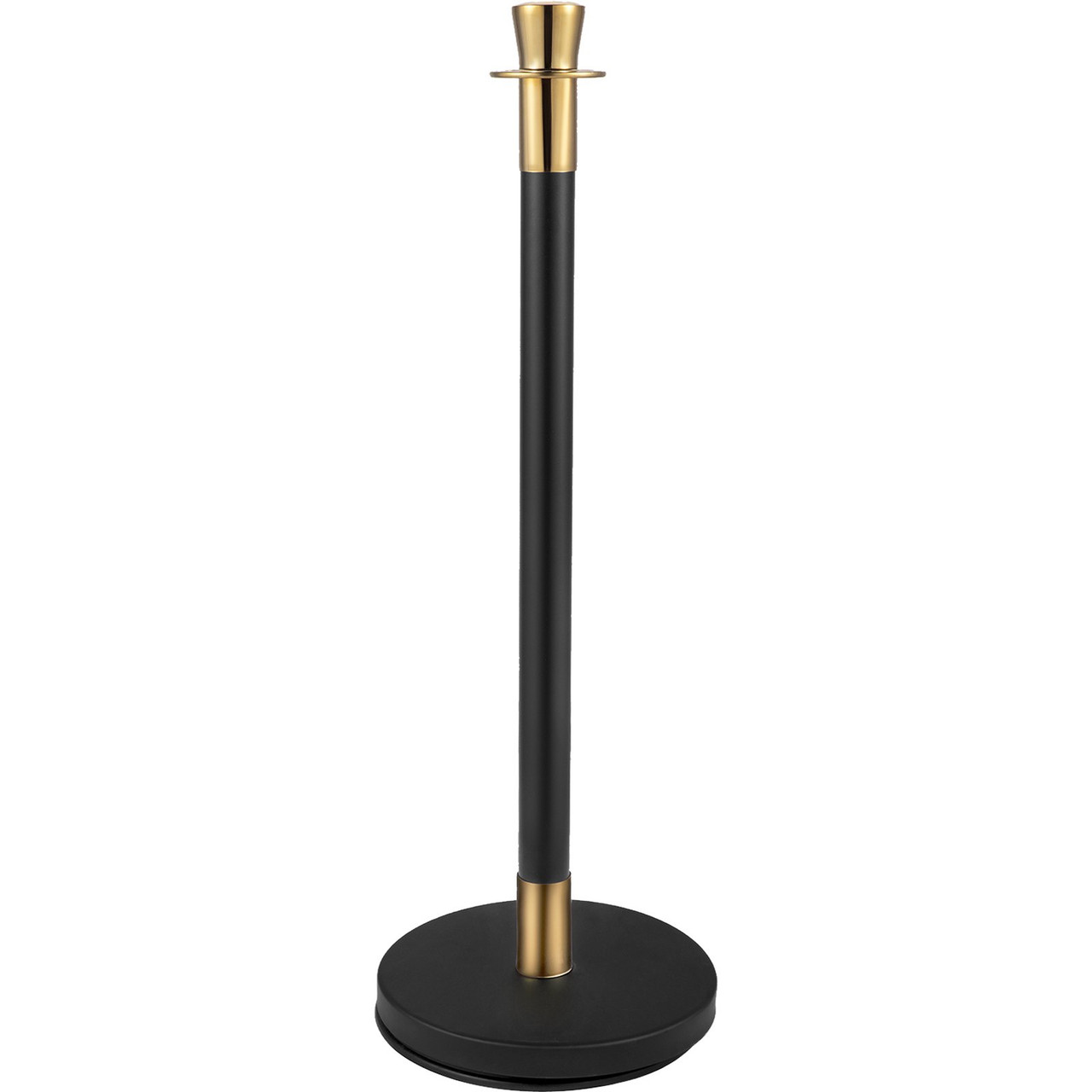 Crowd Control Stanchion, Set of 6 Pieces Stanchion Set, Stanchion Set with 5 ft/1.5 m Black Velvet Rope, Black Crowd Control Barrier w/Sturdy Concrete and Metal Base â€“ Easy Connect Assembly