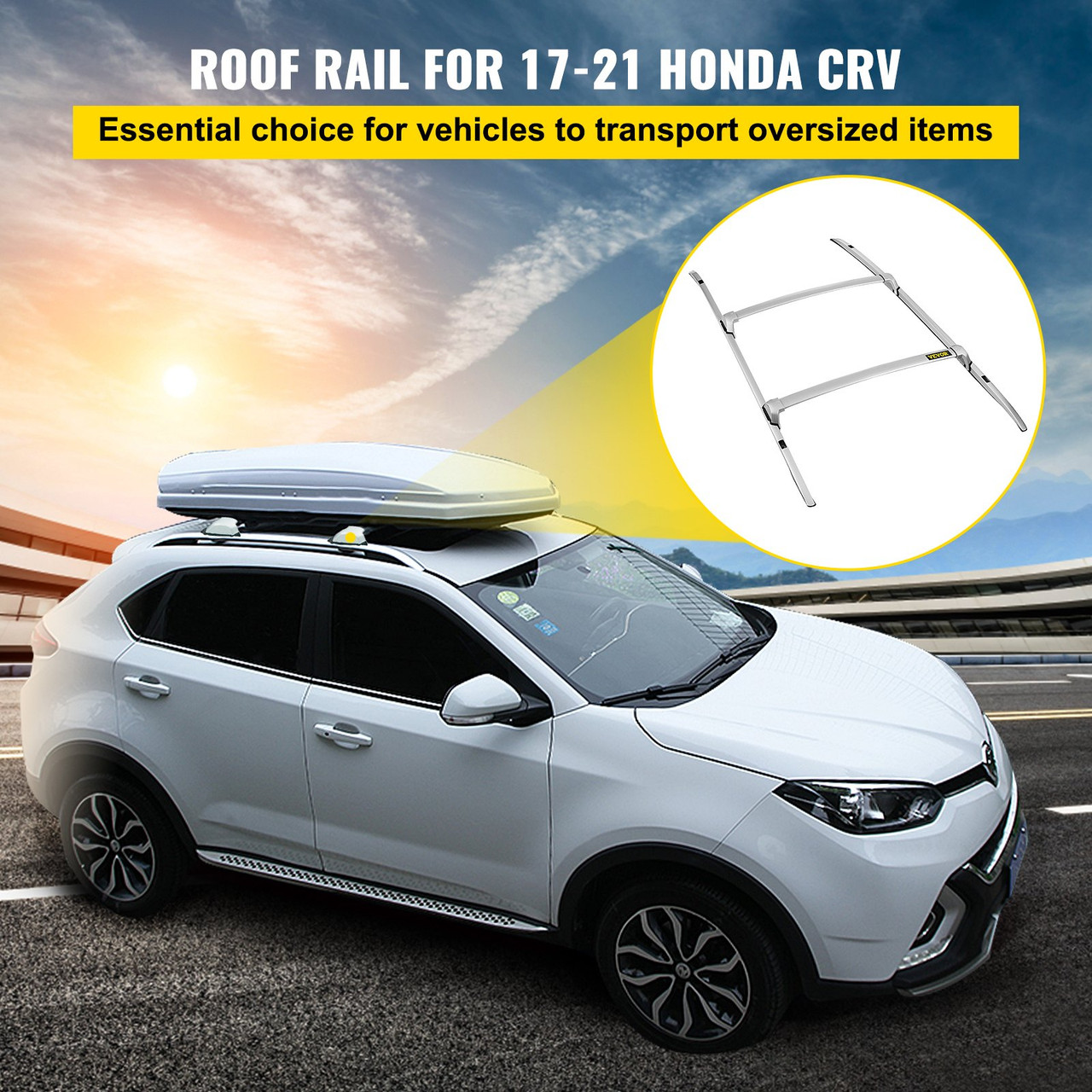 Roof Rack 4 pcs Side Rails + Cross Bars Compatible with Honda CR-V 2017-2021 Rail Silver Roof Rack Crossbars Aluminum Alloy Roof Rack Cargo Carrier Car Luggage Rack Baggage Cross Bar Holder