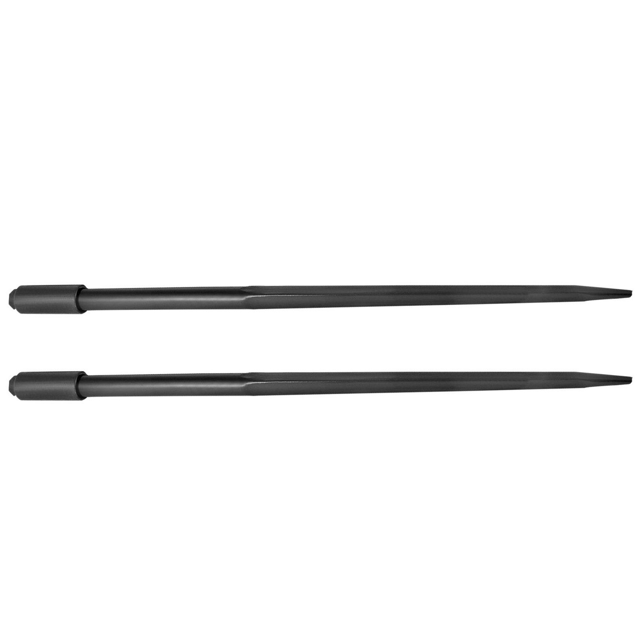 Hay Spears, 49inch Hay Bale Spear, 3000lbs Bale Hay Spike, 1.75inch Wide Spike Fork Tine, Black Coated Hay Spear Attachment with Sleeve and Nut, 1 Pair for Tractors Loaders Buckets Skid-steers