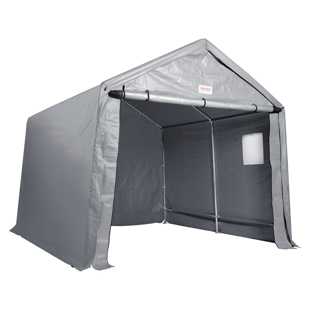 VEVOR Portable Shed Outdoor Storage Shelter 8 x 14 x 7.6 ft Heavy Duty Instant Storage Tent Tarp Sheds with Roll-Up Zipper Door and Ventilated
