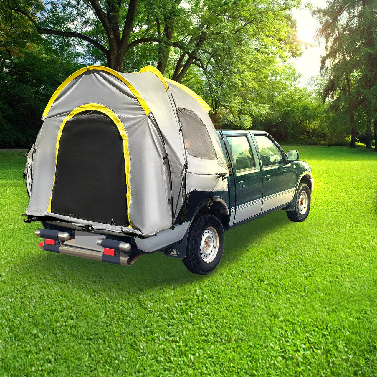 Truck Tent Standard 6.5 Truck Bed Tent, Pickup Tent, Waterproof Truck Camper, 2-Person Sleeping Capacity, 2 Mesh Windows, Easy To Setup Truck Tents For Camping, Hiking, Fishing, Grey Color