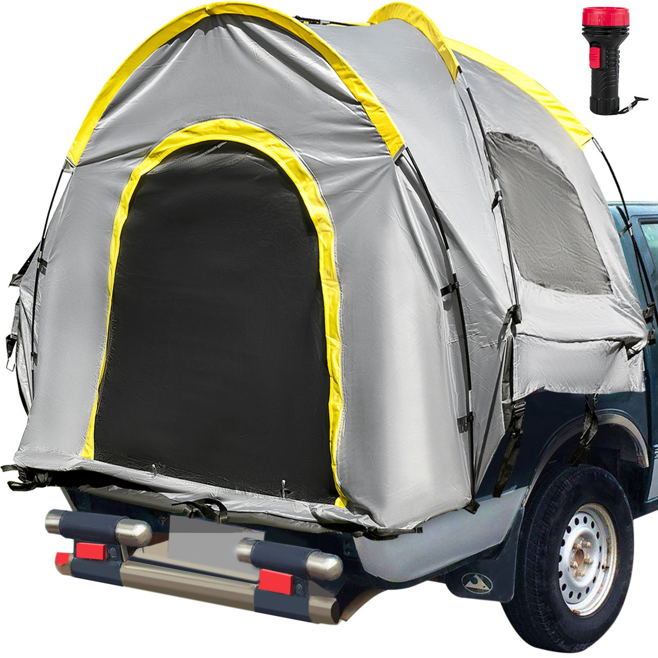 Truck Tent Standard 6.5Â’ Truck Bed Tent, Pickup Tent, Waterproof Truck Camper, 2-Person Sleeping Capacity, 2 Mesh Windows, Easy To Setup Truck Tents For Camping, Hiking, Fishing, Grey Color