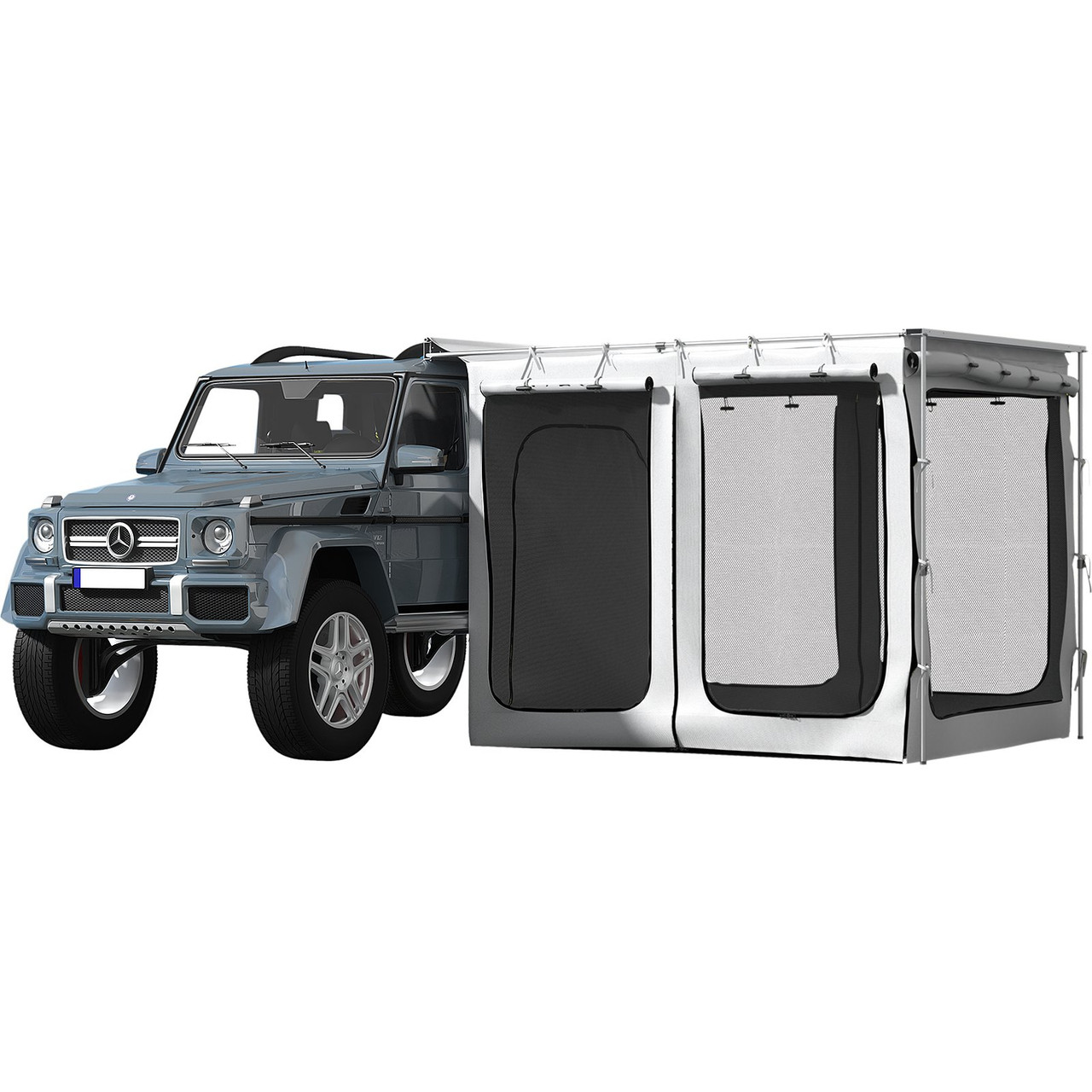 Awning Room Accessory, Fit 6.5' x 8.2', 300D Oxford Shelter Side Wall Room with PVC Floor, Heavy Duty Extend Shelter for Car Awning SUV Tent Camper Van Overland Gear, Grey, Room Only (100-25619)