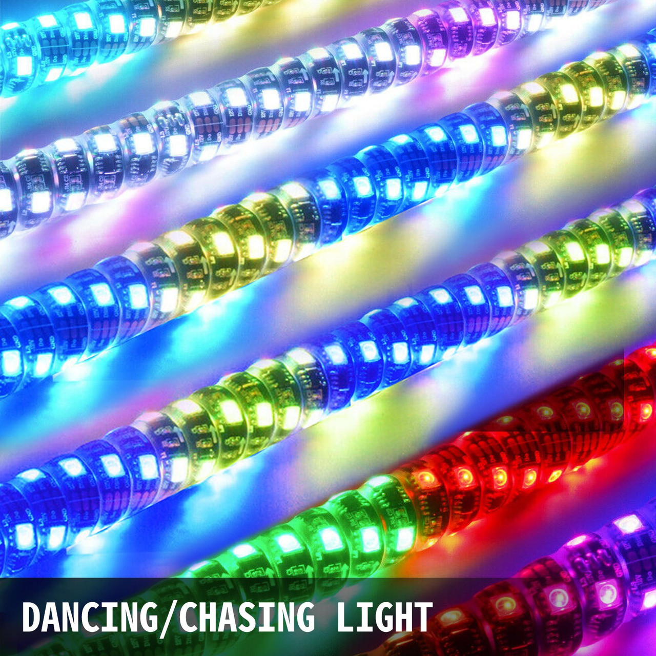 2PC 3FT 360Â°Spiral LED Whip Lights RGB Color Lighted Whips Dancing/Chasing Light Antenna LED Whips Weatherproof, RF Wireless Remote for Sand Dune UTV ATV RZR Off-Road Trucks Jeep 4X4