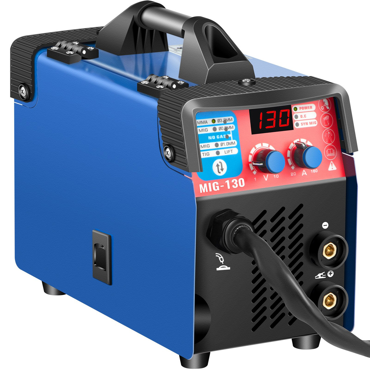VEVOR MIG Welder, 130A Welding Machine, 3 in 1 Combo MMA/MIG/LIFT TIG Welder Machine, Flux Core Welder, MIG-130 Portable Welding Machine, mig welding equipment with 1 KG Welding Wire Stick Welder VEVOR MIG Welder, 130A Welding Machine, 3 in 1 Combo MMA/MIG/LIFT TIG Welder Machine, Flux Core Welder, MIG-130 Portable Welding Machine, mig welding equipment with 1 KG Welding Wire Stick Welder