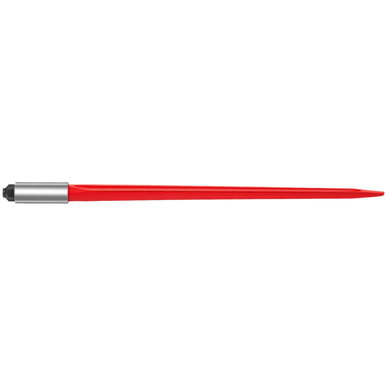 Hay Spear 32" Bale Spear 1350 lbs Capacity, Bale Spike Quick Attach Square Hay Bale Spears 1.4" Wide, Red Coated Bale Forks, Bale Hay Spike with Hex Nut & Sleeve for Buckets Tractors Loaders