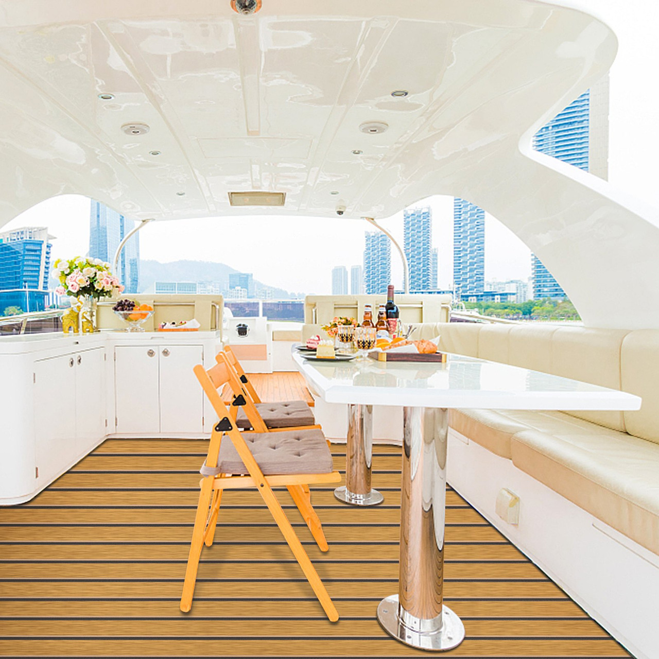 Deluxe Eva Foam Boat Marine Flooring Mat Faux Teak Decking Yacht Car Sheet Pad