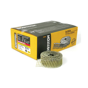 BOSTITCH .099 in 15Â° Coil Siding Nail - 2 in - Steel - Diamond Point