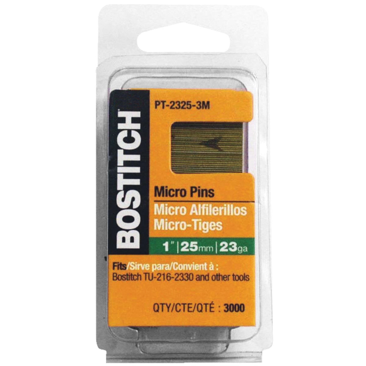 BOSTITCH 1" X 23 Gauge Stainless Steel Headless Pins With Diamond Point
