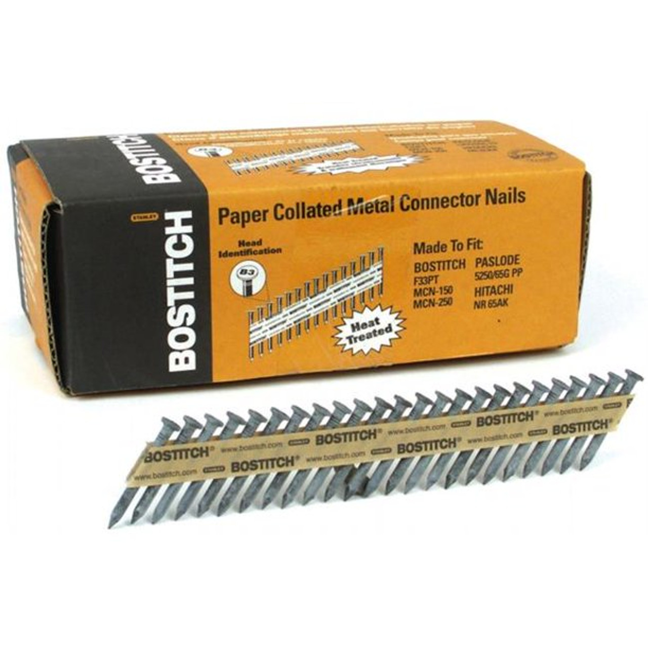 BOSTITCH 1-1/2" X .148" X 35º Paper Collated Metal Connector Nails (4 Pcs)