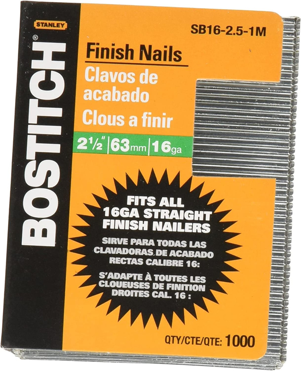 BOSTITCH 2-1/2 In. 16 Gauge Finish Nail (10 Pcs)
