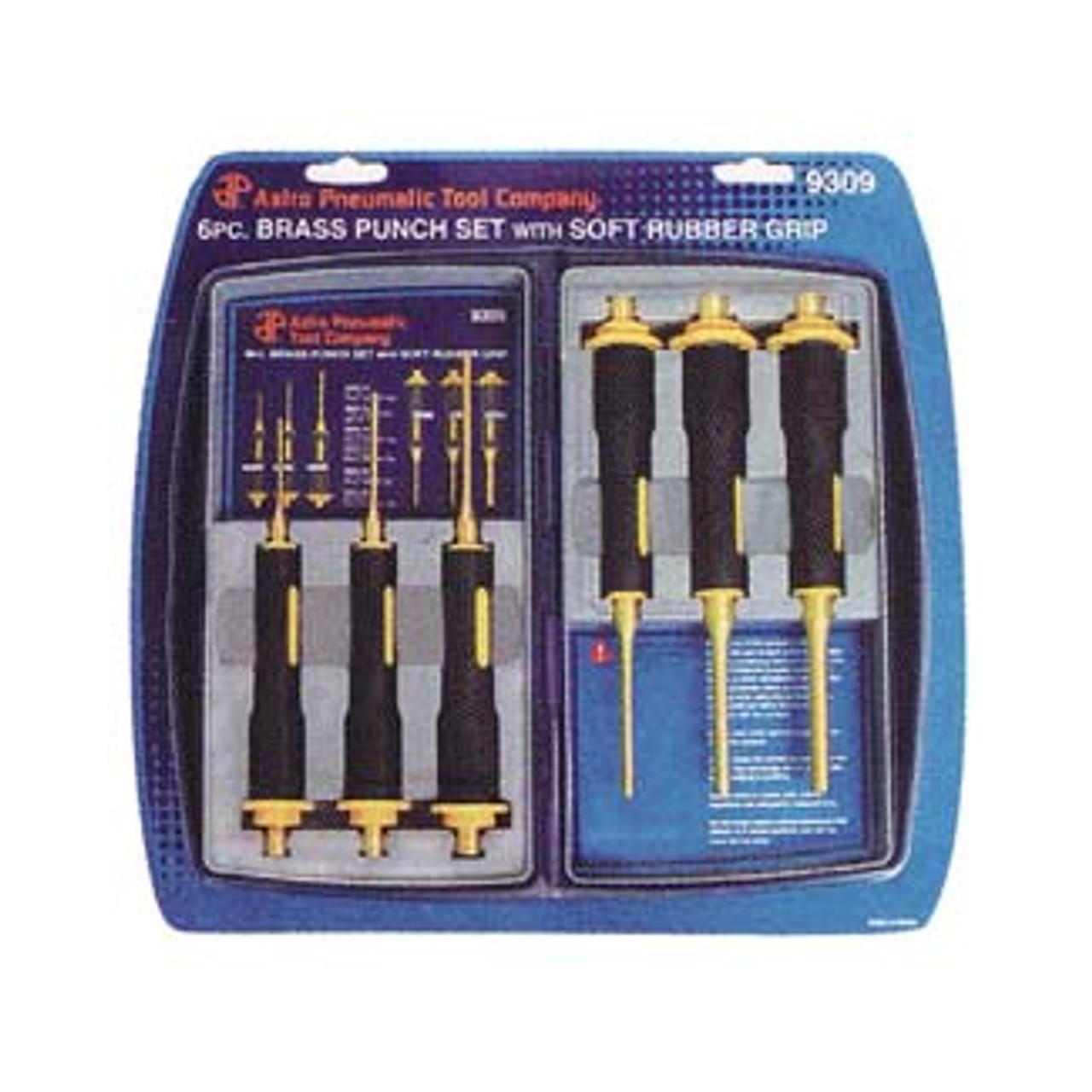 6pc. Brass Punch Set with Soft Rubber Grip