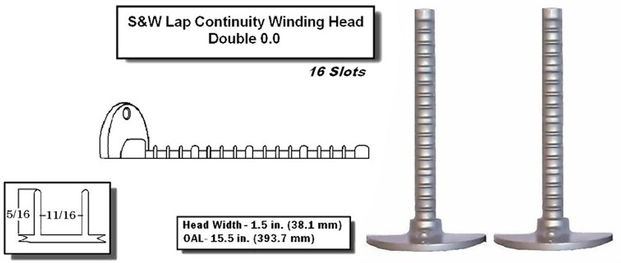 S&W Lap Continuity Heads Lap Continuity Head 16 Slots - 1.5 in. (38.1 mm) Head Width - OAL 15.5 in. (393.7 mm)