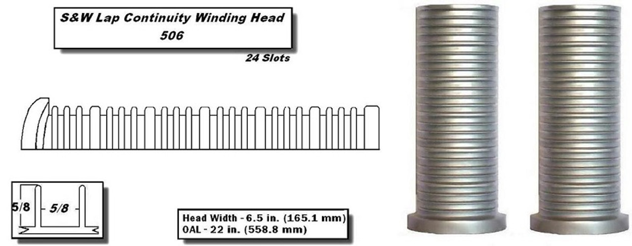 S&W Lap Continuity Heads Lap Continuity Head 24 Slots - 6.5 in. (165.1 mm) Head Width - OAL 22 in. (558.8 mm)