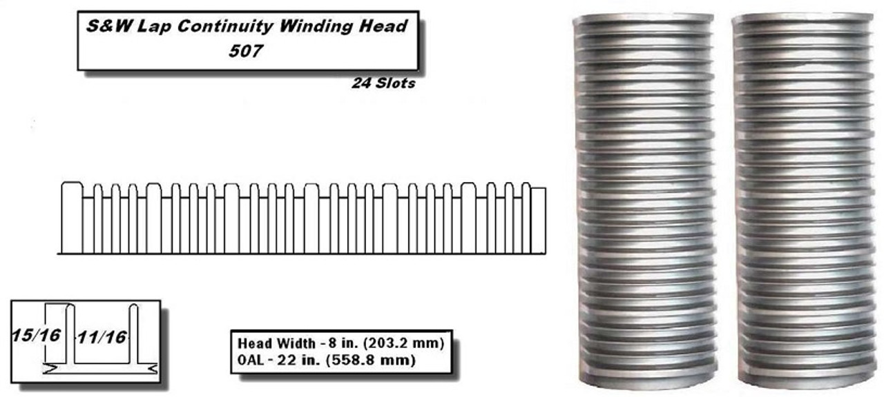 S&W Lap Continuity Heads Lap Continuity Head 24 Slots - 8 in. (203.2 mm) Head Width - OAL 22 in. (558.8 mm)