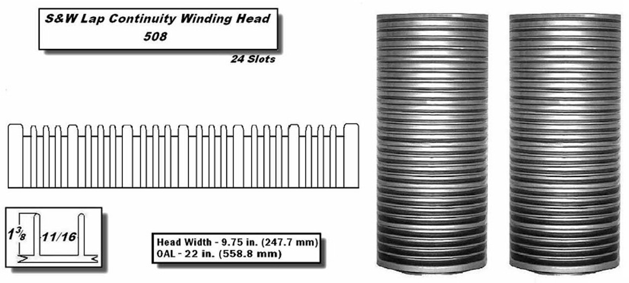 S&W Lap Continuity Heads Lap Continuity Head 24 Slots - 9.75 in. (247.7 mm) Head Width - OAL 22 in. (558.8 mm)