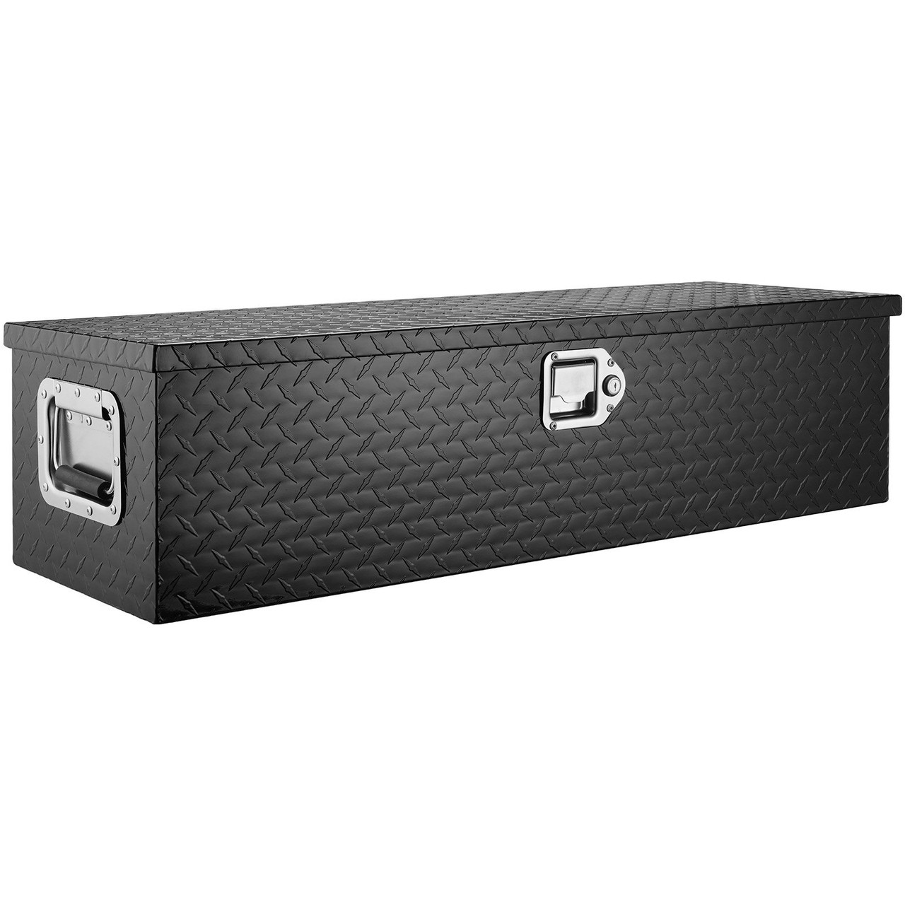 Heavy Duty Aluminum Truck Bed Tool Box, Diamond Plate Tool Box with Side Handle and Lock Keys, Storage Tool Box Chest Box Organizer for Pickup, Truck Bed, RV, Trailer, 39"x13"x10", Black