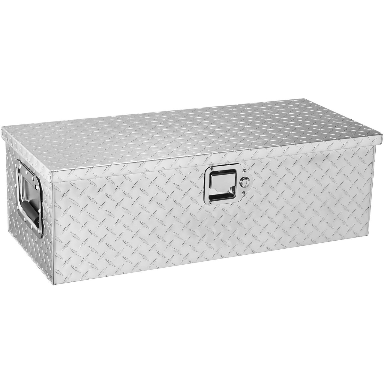 Heavy Duty Aluminum Truck Bed Tool Box, Diamond Plate Tool Box with Side Handle and Lock Keys, Storage Tool Box Chest Box Organizer for Pickup, Truck Bed, RV, Trailer, 30"x13"x9.6", Silver