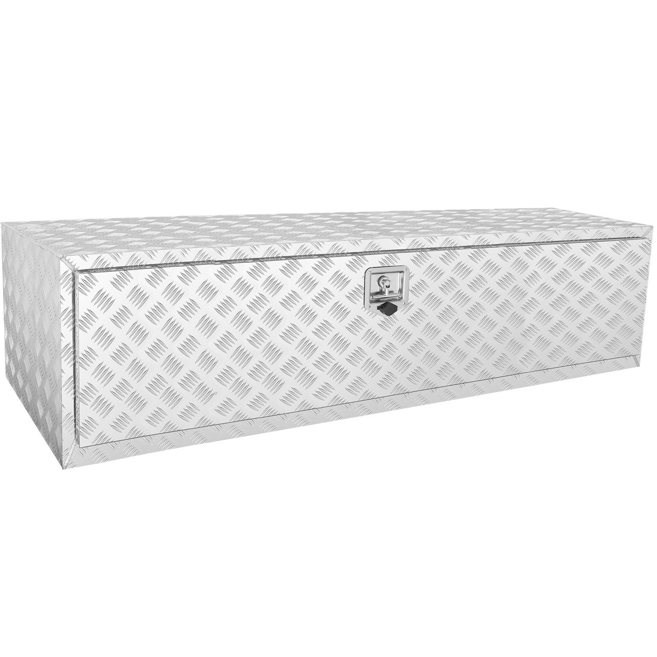 Underbody Truck Box, 60"Ã—24"Ã—24" Pickup Storage Box, Heavy Duty Aluminum Diamond Plate Tool Box with Lock and Keys, Waterproof Trailer Storage Box with T-Handle Latch for Truck, Van, Trailer