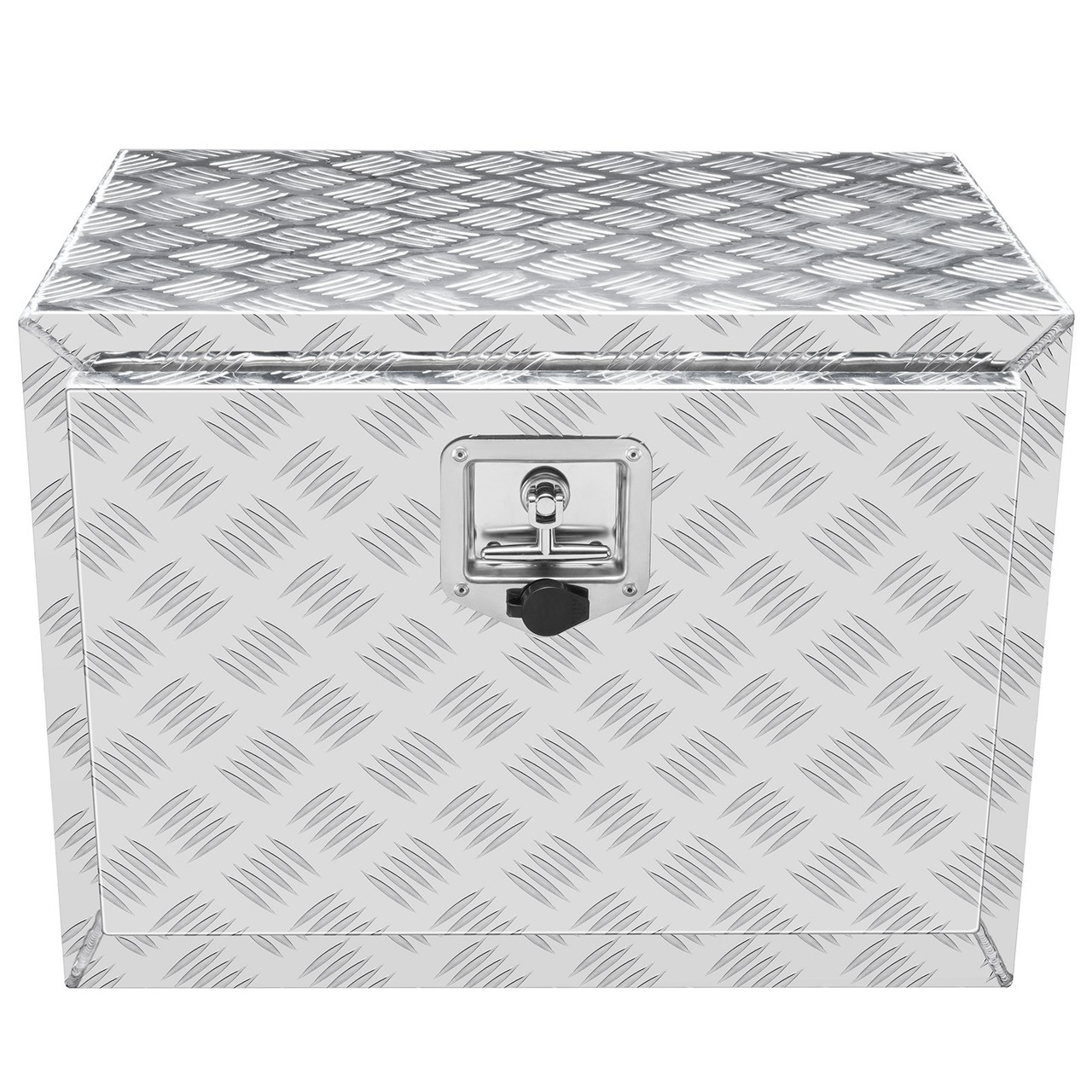 Underbody Truck Box, 24"14"16" Pickup Storage Box, Heavy Duty Aluminum Diamond Plate Tool Box with Lock and Keys, Waterproof Trailer Storage Box with T-Handle Latch for Truck, Van, Trailer