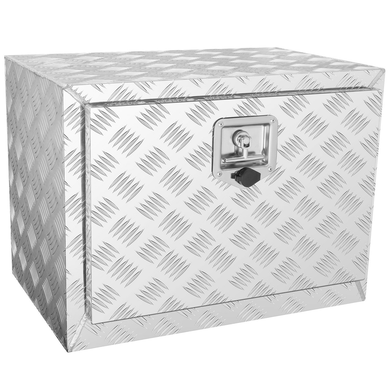 Underbody Truck Box, 24"14"16" Pickup Storage Box, Heavy Duty Aluminum Diamond Plate Tool Box with Lock and Keys, Waterproof Trailer Storage Box with T-Handle Latch for Truck, Van, Trailer