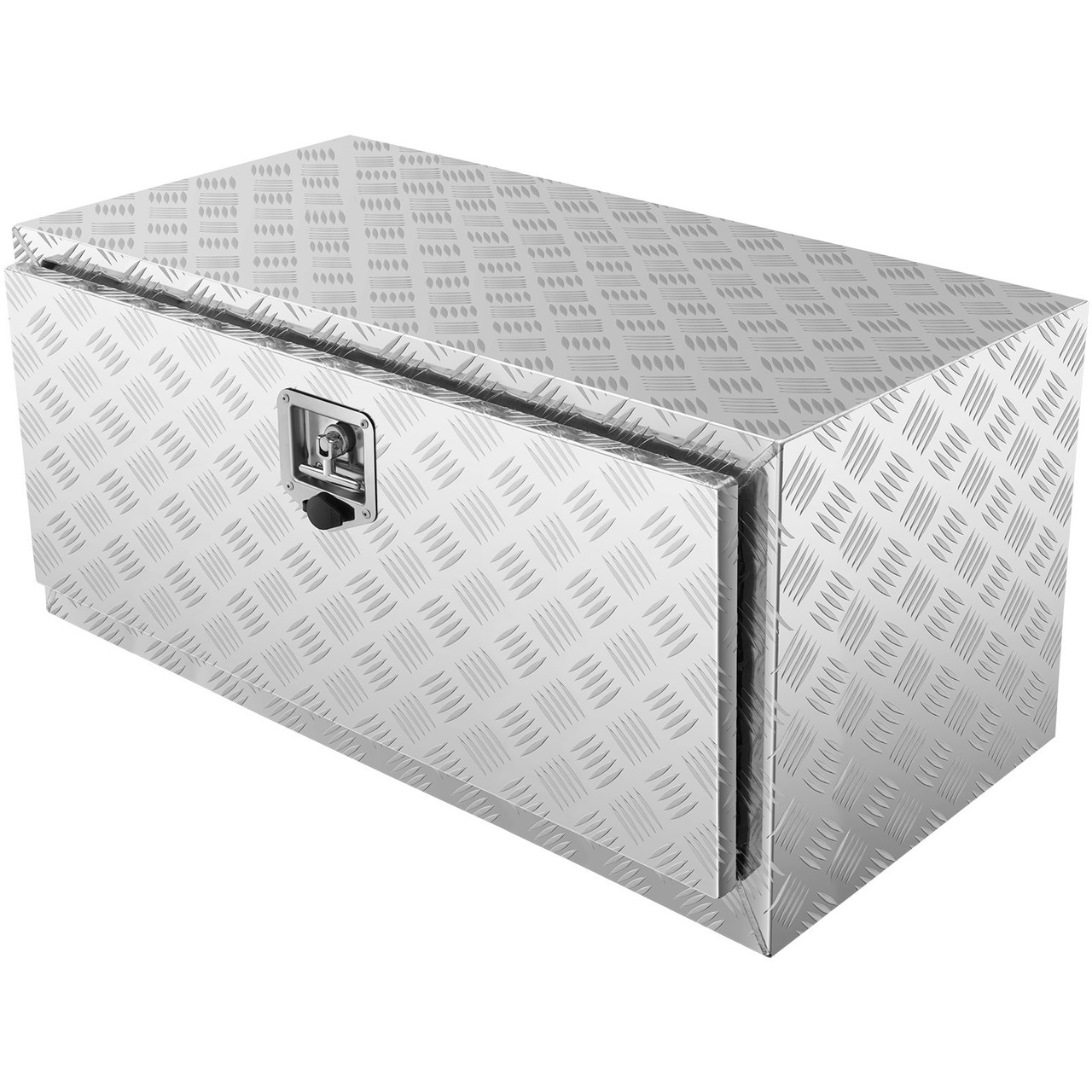 Underbody Truck Box, 36"24"24" Pickup Storage Box, Heavy Duty Aluminum Diamond Plate Tool Box with Lock and Keys, Waterproof Trailer Storage Box with T-Handle Latch for Truck, Van, Trailer