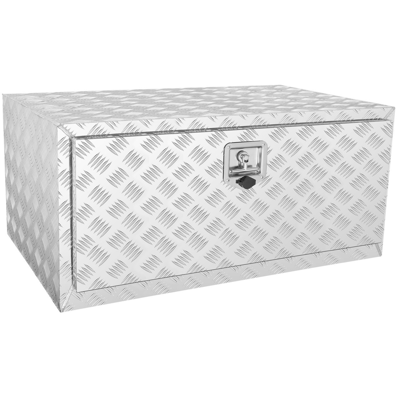 Underbody Truck Box, 36"×24"×24" Pickup Storage Box, Heavy Duty Aluminum Diamond Plate Tool Box with Lock and Keys, Waterproof Trailer Storage Box with T-Handle Latch for Truck, Van, Trailer