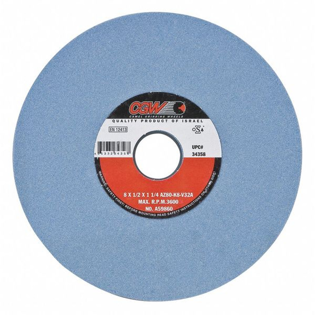Surface Grinding Whl, 8X1/2X1-1/4 inches, T1, 34354 (10pk)