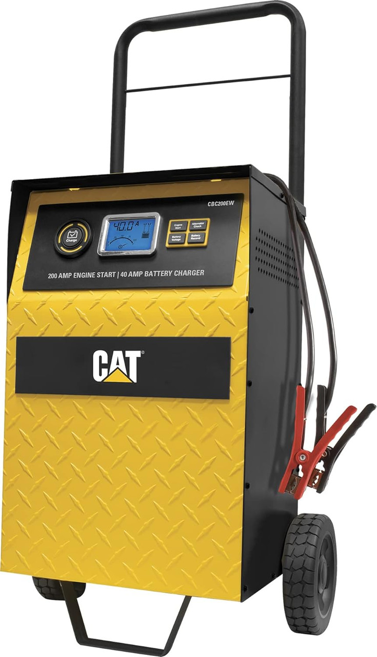 Professional 40-Amp Rolling Battery Charger and 3-Amp Maintainer with 200-Amp Engine Start
