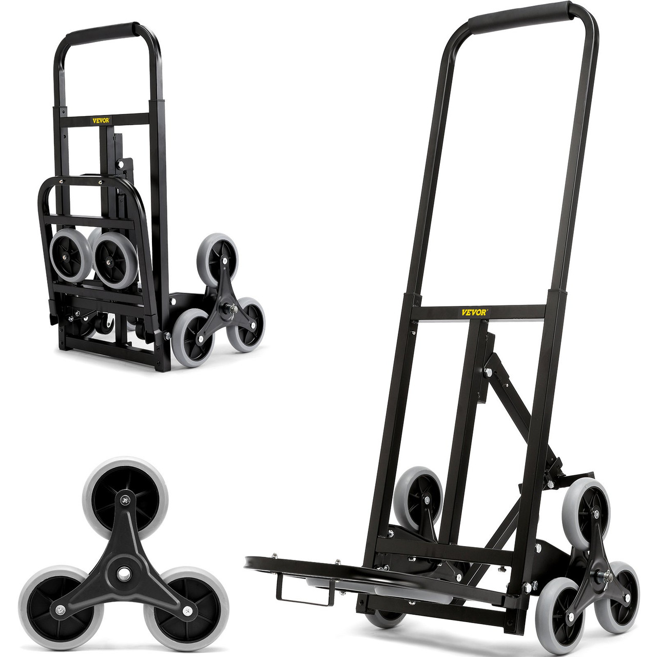 Stair Climbing Hand Truck, Heavy-Duty Hand Cart Dolly 375 lbs Load