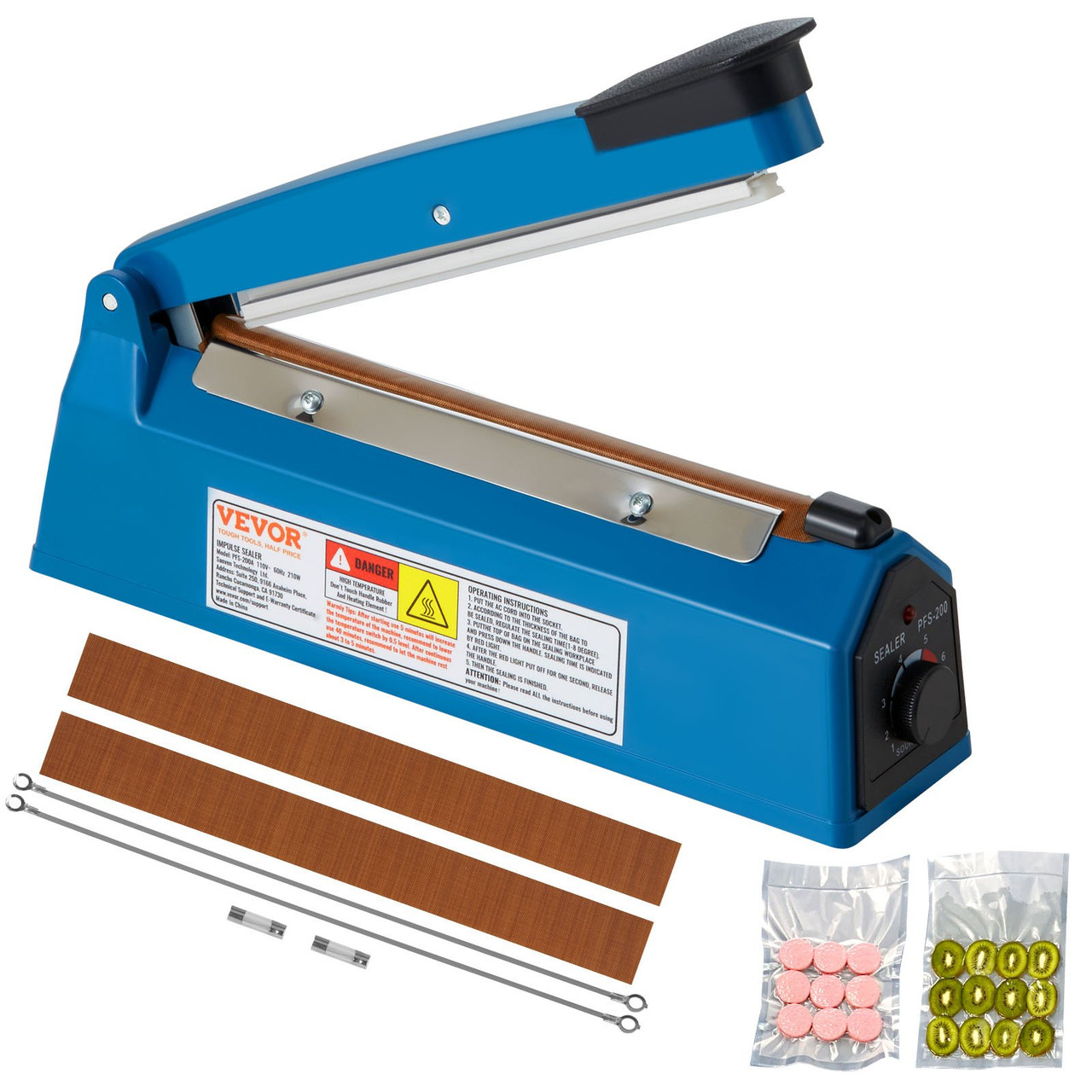 Vacuum Sealer Machine, 90Kpa 130W Powerful Dual Pump and Dual Sealing, Dry and Moist Food Storage, Automatic and Manual Air Sealing System with Built-in Cutter, with Seal Bag and External Hose