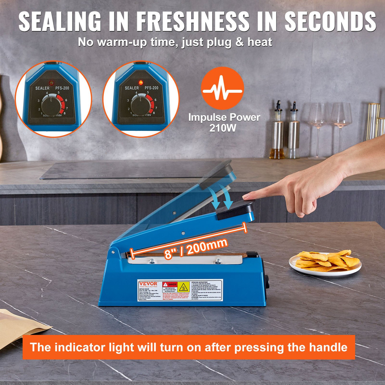 Vacuum Sealer Machine, 90Kpa 130W Powerful Dual Pump and Dual Sealing, Dry and Moist Food Storage, Automatic and Manual Air Sealing System with Built-in Cutter, with Seal Bag and External Hose