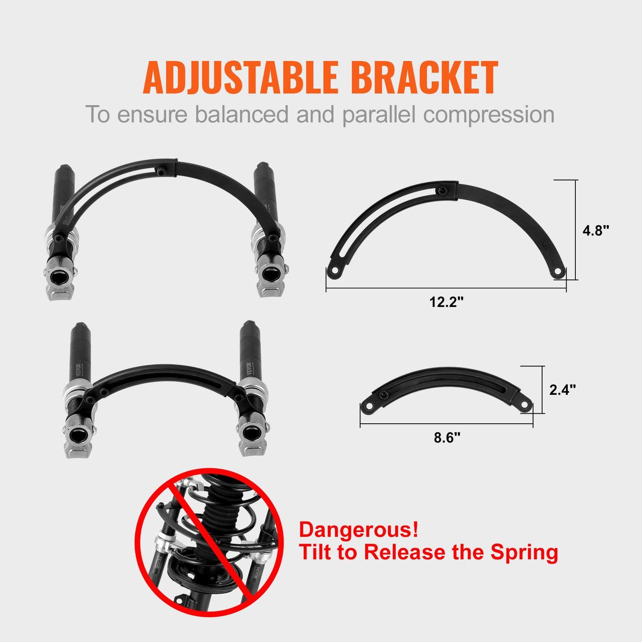 Coil Spring Compressor Tool, 2 pcs Heavy Duty Macpherson Strut Spring Compressor Set, 2646 lbs Strut Spring Compressor with Safety Bracket and Carrying Case, for Car Truck ATV UTV