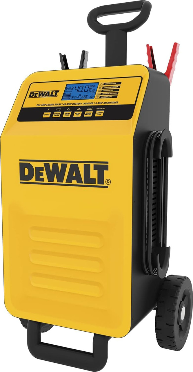 DEWALT DXAE200 Professional 40-Amp Rolling Battery Charger and 3-Amp Maintainer with 200-Amp Engine Start