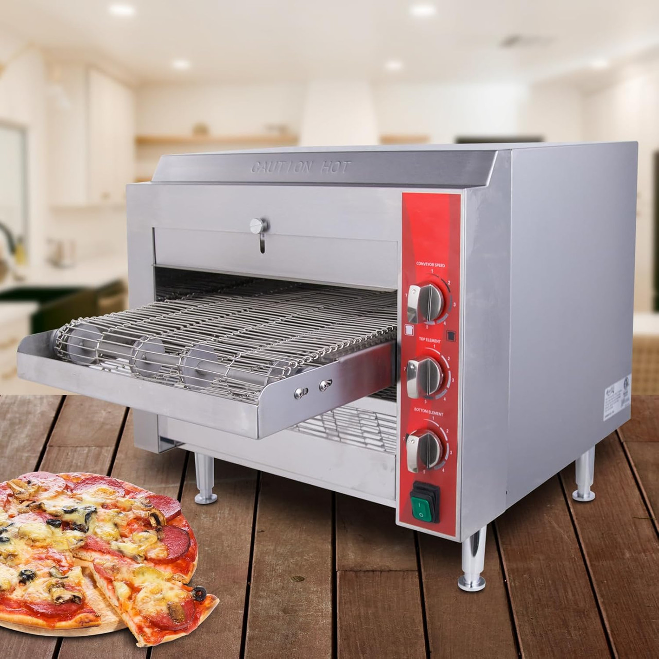 1700W 120V 60HZ Countertop Pizza Commercial Conveyor Oven with 10.5 Belt (Plug:5-15P)