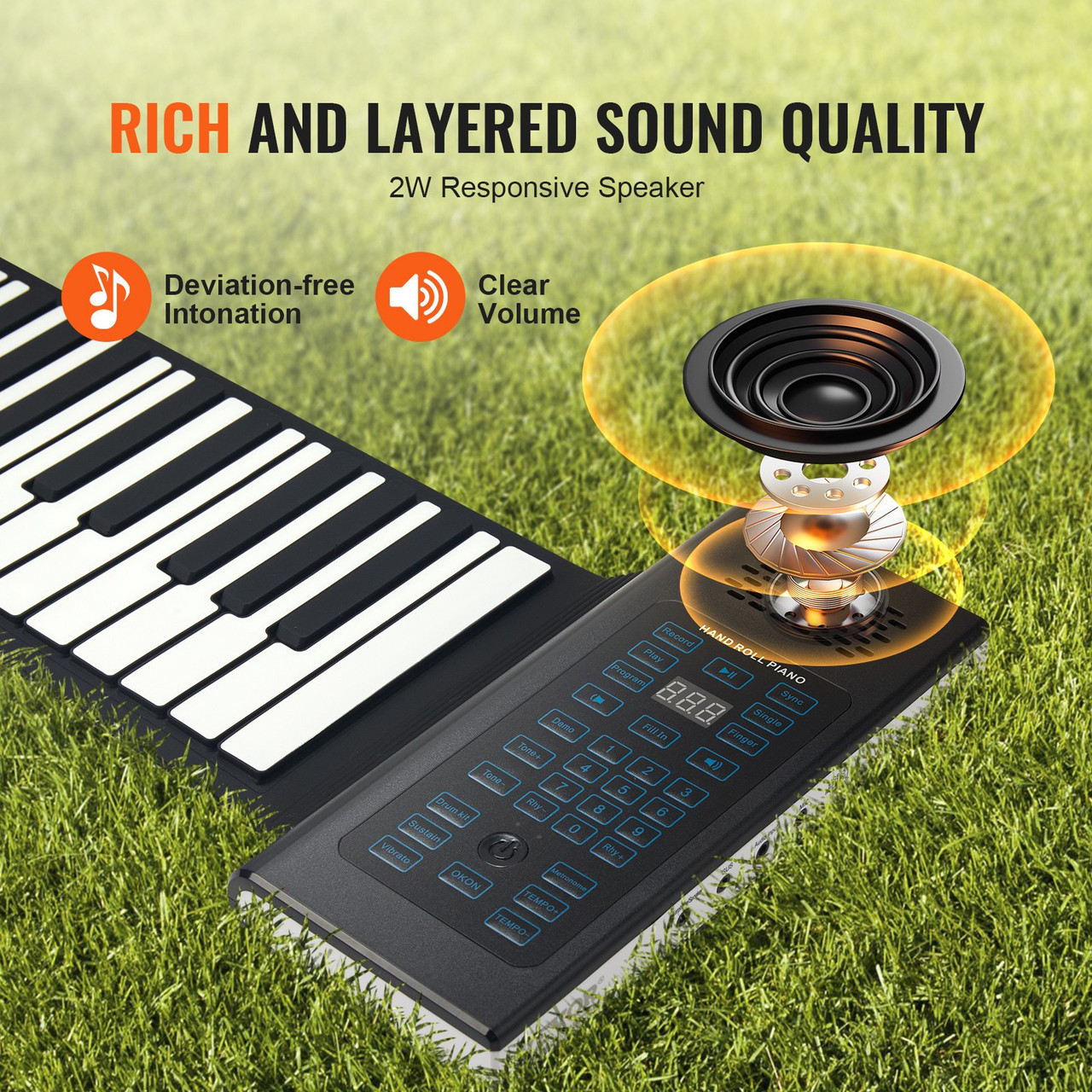 88 Key Roll Up Piano Portable Hand Roll 128 Rhythms Tones