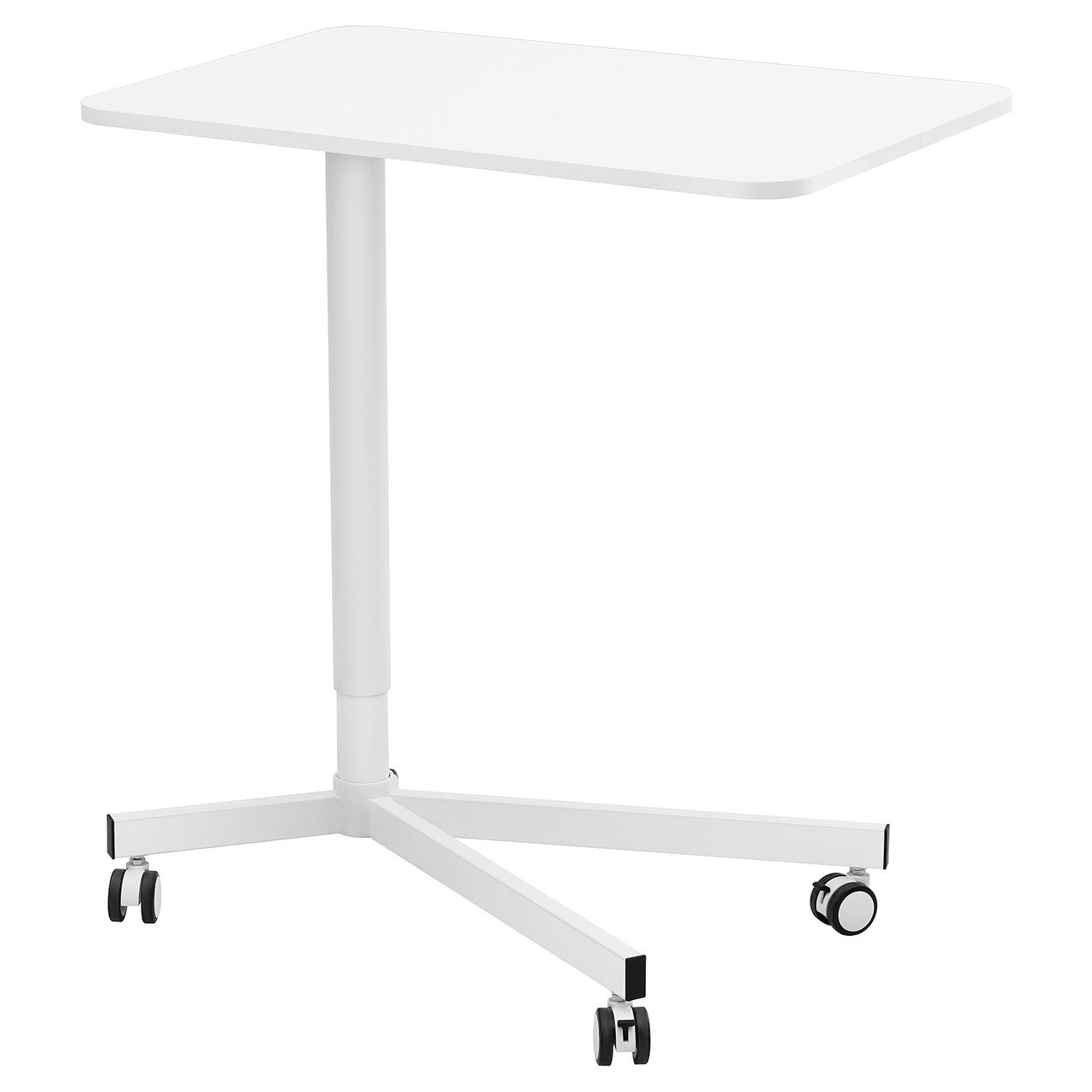 Mobile Standing Desk, 28.5"-44.2" Gas-Spring Height Adjustable Sit-Stand Desk, 360Â° Swivel Wheels (2 Lockable) Portable Rolling Laptop Table Computer Cart for Home Office School, 44LBS Loading