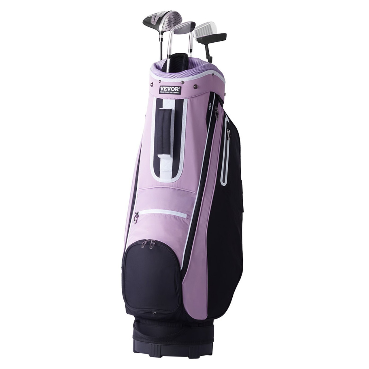 Golf Cart Bag with 14 Way Organizer Divider Top, 36â€ Multiple Pockets Premium Cart Bag, Durable Golf Bags with Handles & Dust Cover & Detachable Strap for Men & Women, Black Purple