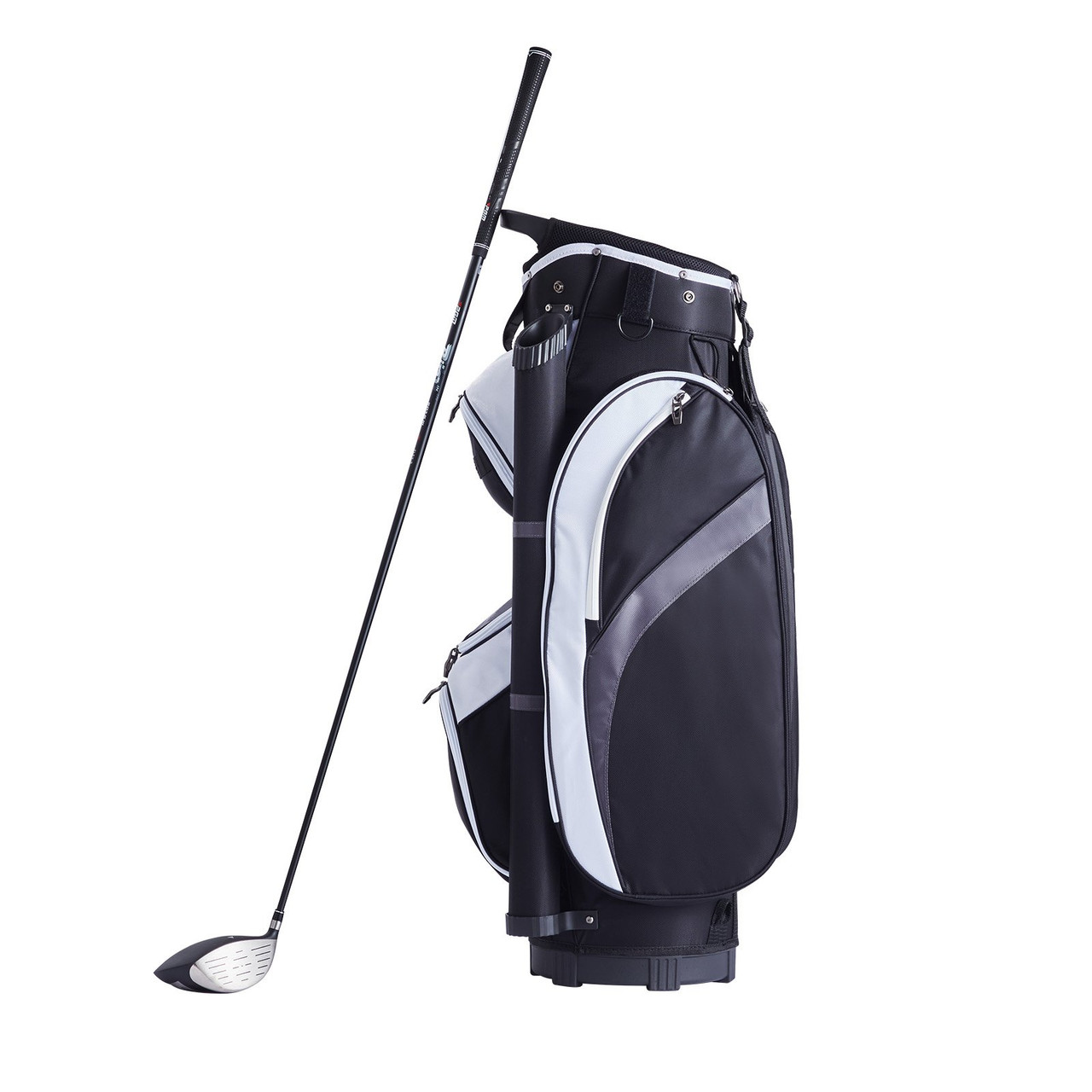 Golf Cart Bag with 14 Way Organizer Divider Top, 36a Multiple Pockets Premium Nylon Cart Bag, Durable Golf Bags with Handles & Dust Cover & Detachable Straps for Men & Women, Black Color-Block