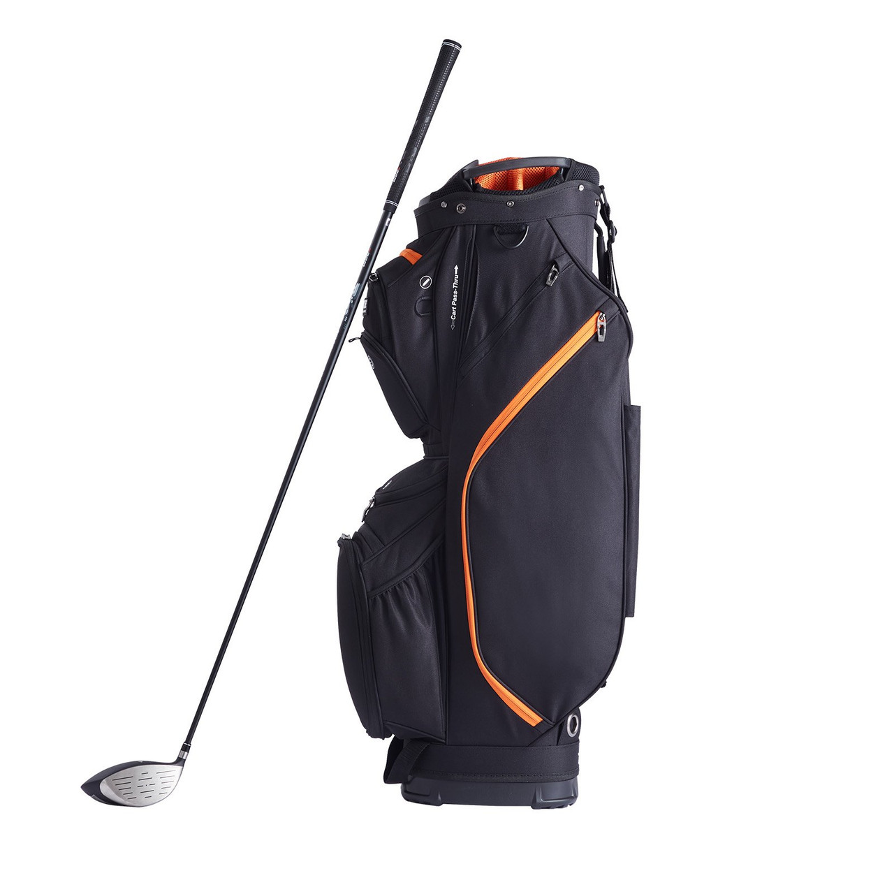 Golf Cart Bag with 14 Way Organizer Divider Top, 36â€ 13 Pockets Premium Cart Bag, Durable Golf Bags with Handles & Dust Cover & Detachable Straps for Men & Women, Black & Orange