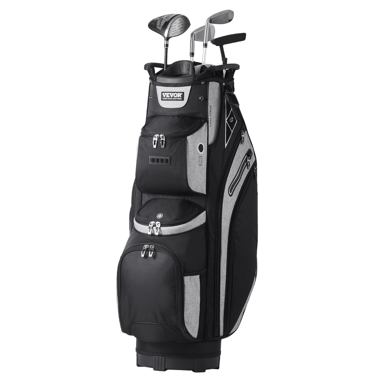 Golf Cart Bag with 14 Way Organizer Divider Top, 36â€ 13 Pockets Premium Cart Bag, Durable Golf Bags with Handles & Dust Cover & Detachable Straps for Men & Women, Black Color-Block