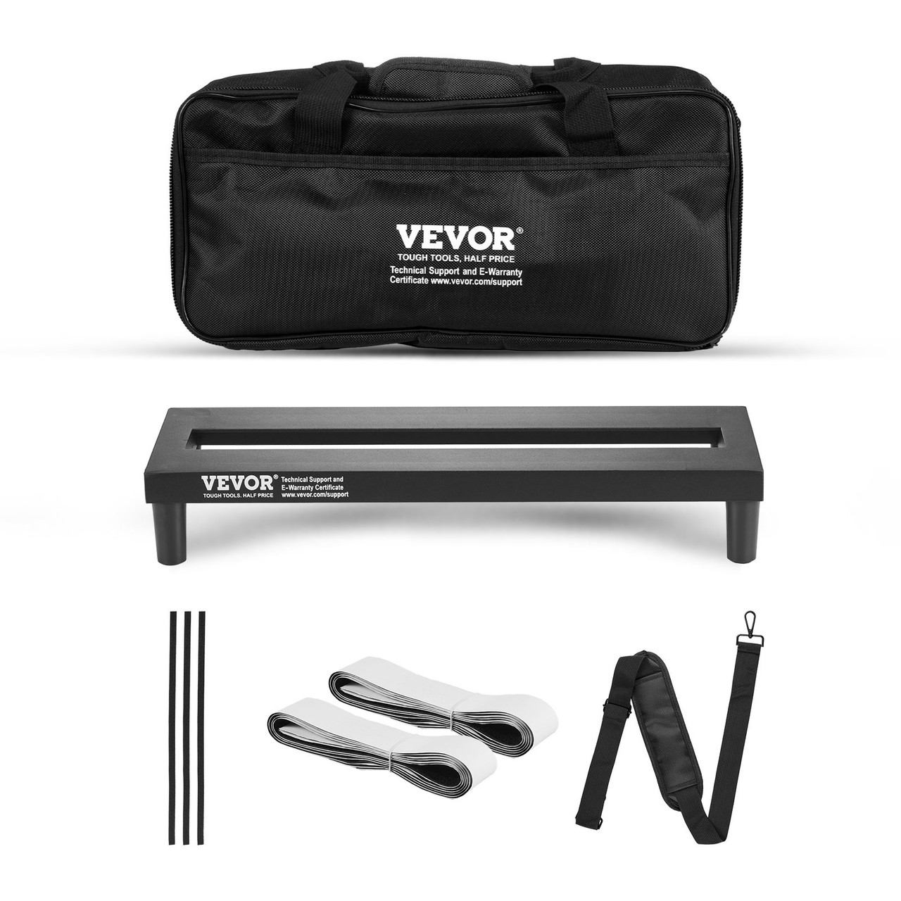 Guitar Pedal Board, 20'' x 11'', Aluminum Alloy 2.2 lbs Super Light Guitar Effects PedalBoard, with Carry Bag Velcro Fixed Strap Shoulder Strap Rolling Strips, Accommodate 10-12 Guitar Pedals